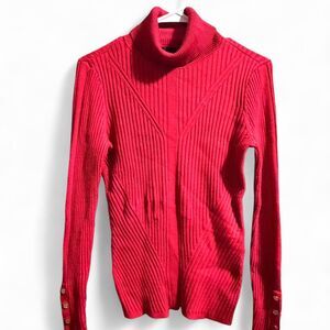 White-house-black-market Women's Red Turtleneck